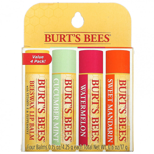 Burt's Bees, Увлажняющие бальзамы для губ, свежевыбранные, 4 шт. В упаковке, по 4,25 г (0,15 унции) #1