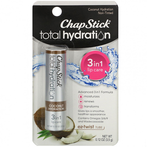 Chapstick, Total Hydration, средство для губ 3 в 1, увлажнение с кокосом, 3,5 г (0,12 унции) #1