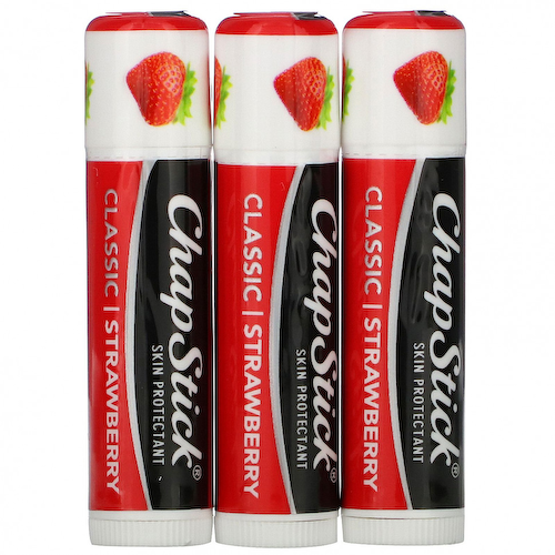Chapstick, Защитный бальзам для губ, «Классическая клубника», 3 тюбика по 4 г #1