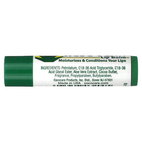 Cococare, Бальзам для губ с алоэ вера, 4,2 г (0,15 унции) #1