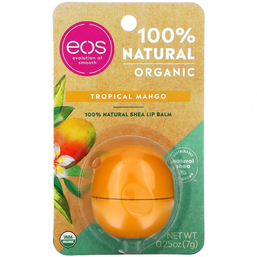 EOS, 100% органический натуральный бальзам для губ с маслом ши, тропическое манго, 7 г (0,25 унции) #1