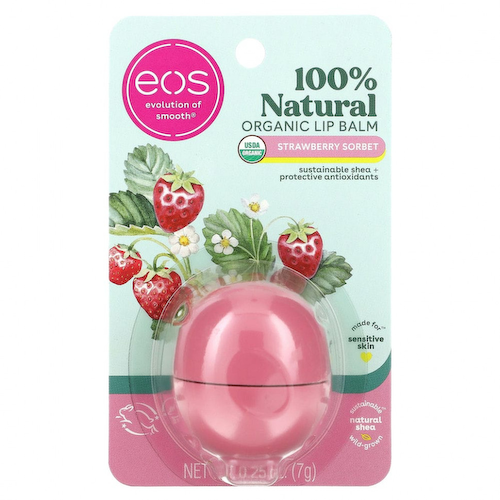 EOS, бальзам для губ, со вкусом клубничного сорбета, 7 г (0,25 унции) #1
