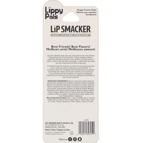 Lip Smacker, Бальзам для губ Lippy Pals, Bunny, морковный, 4 г #1