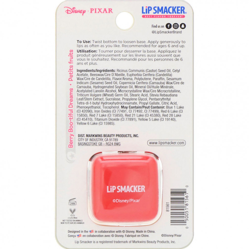 Lip Smacker, Бальзам для губ в кубике Pixar, Boo, ягодный, 5,7 г #1