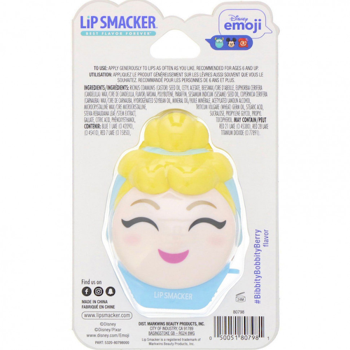 Lip Smacker, Бальзам для губ Disney Emoji, Cinderella, ягодный, 7,4 г #1