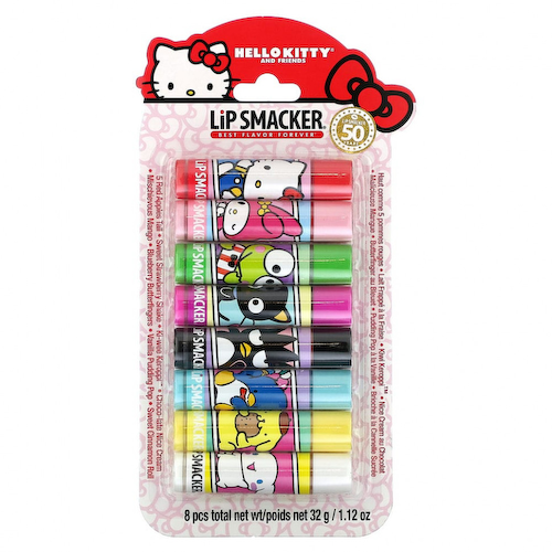 Lip Smacker, Hello Kitty and Friends, бальзам для губ, ассорти, 8 упаковок, 4 г (0,14 унции) #1
