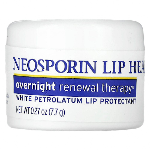 Neosporin, Обновляющая ночная терапия, бальзам для губ из белого вазелина, 0,27 унции (7,7 г) #1