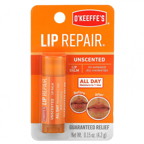 O'Keeffe's, Lip Repair, бальзам для губ, без запаха, 4,2 г (0,15 унции) #1
