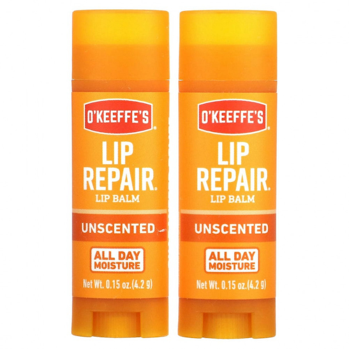 O'Keeffe's, Lip Repair, бальзам для губ, без запаха, 2 палочки по 4,2 г (0,15 унции) #1