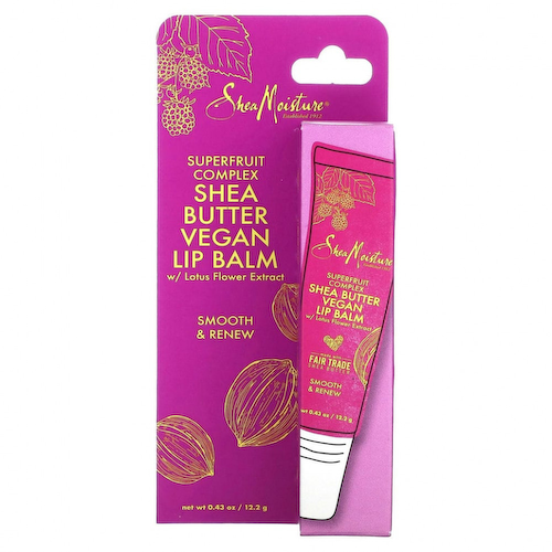 SheaMoisture, Веганский бальзам для губ с маслом ши и экстрактом цветков лотоса, комплекс суперфруктов, 12,2 г (0,43 унции) #1