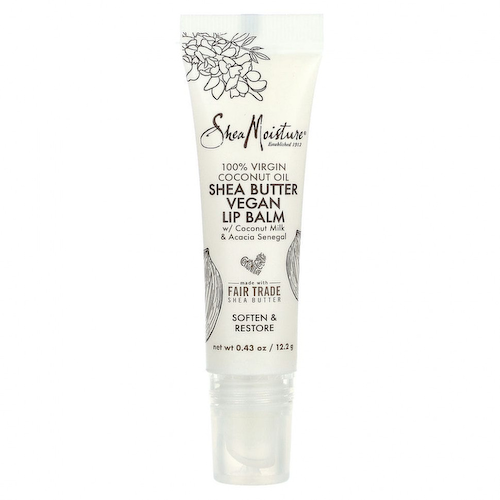 SheaMoisture, Веганский бальзам для губ с маслом ши, кокосовым молоком и сенегальской акацией, 100% кокосовое масло первого отжима, 12,2 г (0,43 унции) #1