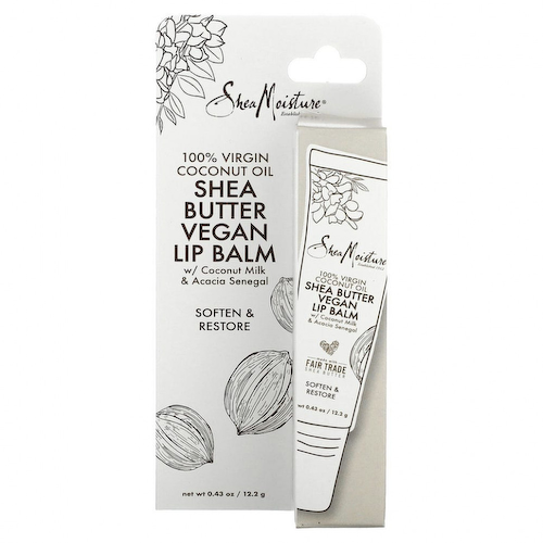SheaMoisture, Веганский бальзам для губ с маслом ши, кокосовым молоком и сенегальской акацией, 100% кокосовое масло первого отжима, 12,2 г (0,43 унции) #1