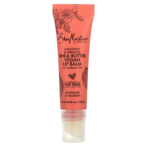 SheaMoisture, Веганский бальзам для губ с маслом ши, подсолнечным маслом, кокосом и гибискусом, 12,2 г (0,43 унции) #1