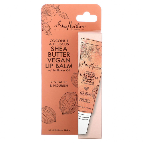 SheaMoisture, Веганский бальзам для губ с маслом ши, подсолнечным маслом, кокосом и гибискусом, 12,2 г (0,43 унции) #1