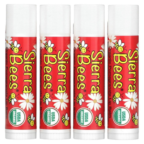 Sierra Bees, органические бальзамы для губ, гранат, 4 штуки по 4,25 г (0,15 унции) #1