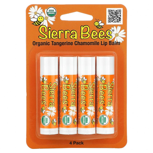 Sierra Bees, Органические бальзамы для губ, мандарин и ромашка, 4 шт. в упаковке, 0,15 унции (4,25 г) каждый #1