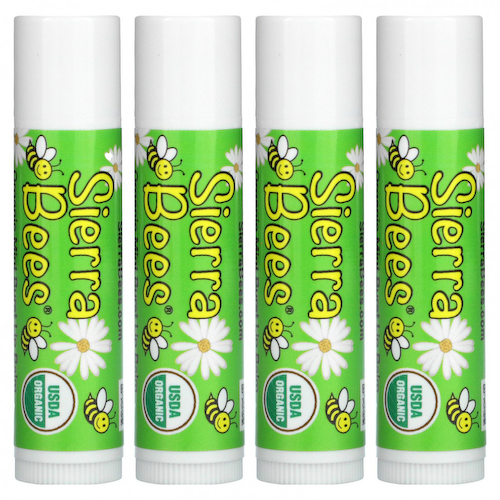 Sierra Bees, Органические бальзамы для губ, мятный взрыв, 4 штуки в упаковке весом 0,15 унции (4,25 г) каждая #1