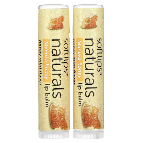 Softlips, Naturals, бальзам для губ с медом манука, мед и мята, 2 палочки по 4,2 г (0,15 унции) #1