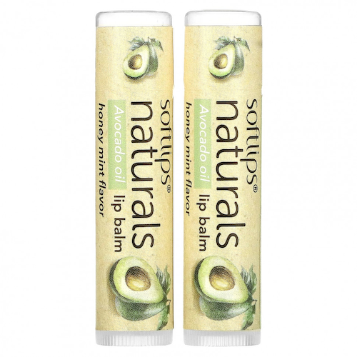 Softlips, Naturals, бальзам для губ, мед и мята, 2 палочки по 4,2 г (0,15 унции) #1