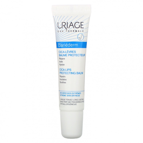 Uriage, Bariederm, Бальзам для защиты губ Cica-Lips, без отдушек, 0,5 жидкой унции (15 мл) #1