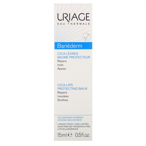 Uriage, Bariederm, Бальзам для защиты губ Cica-Lips, без отдушек, 0,5 жидкой унции (15 мл) #1
