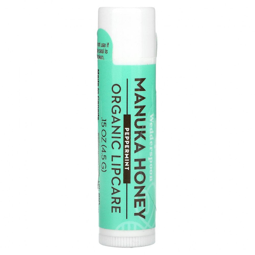 Wedderspoon, Organic Lipcare, мед манука, перечная мята, 4,5 г (0,15 унции) #1