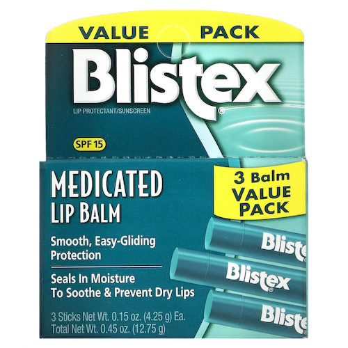 Blistex, заживляющий бальзам, защита губ с солнцезащитным фильтром, SPF 15, классический, в упаковке 3 бальзама по 4,25 г (0,15 унции) #1