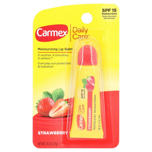 Carmex, Бальзам для губ Daily Care, клубника, SPF 15, 10 г (0,35 унции) #1
