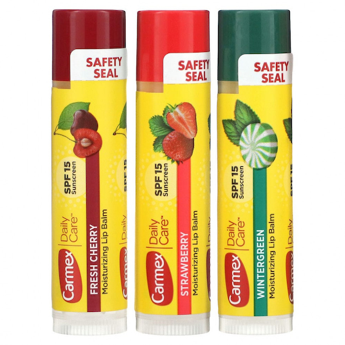 Carmex, Бальзам для губ для ежедневного ухода, SPF 15, ассорти, 3 упаковки, 0,15 унции (4,25 г) каждая #1