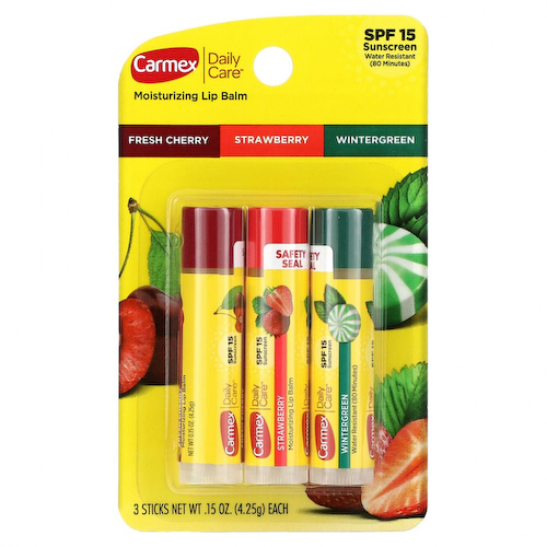 Carmex, Бальзам для губ для ежедневного ухода, SPF 15, ассорти, 3 упаковки, 0,15 унции (4,25 г) каждая #1