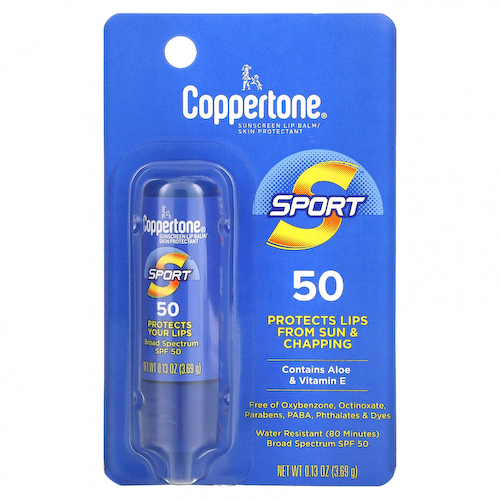 Coppertone, Sport, солнцезащитный бальзам для губ, SPF 50, 3,69 г (0,13 унции) #1