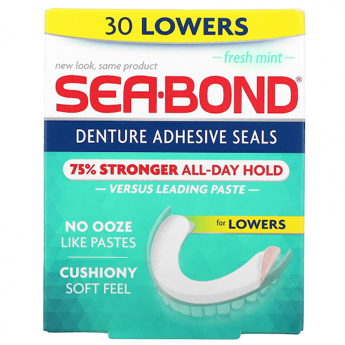 SeaBond, Адгезивные пломбы для зубных протезов, со вкусом свежей мяты, 30 мл #1