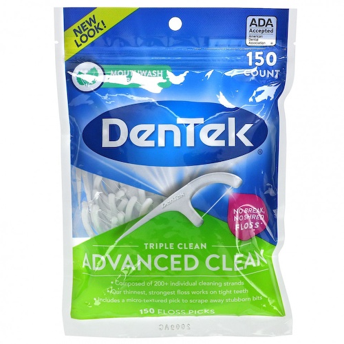 DenTek, Advanced Clean Floss Picks, жидкость для полоскания рта, 150 зубочисток #1