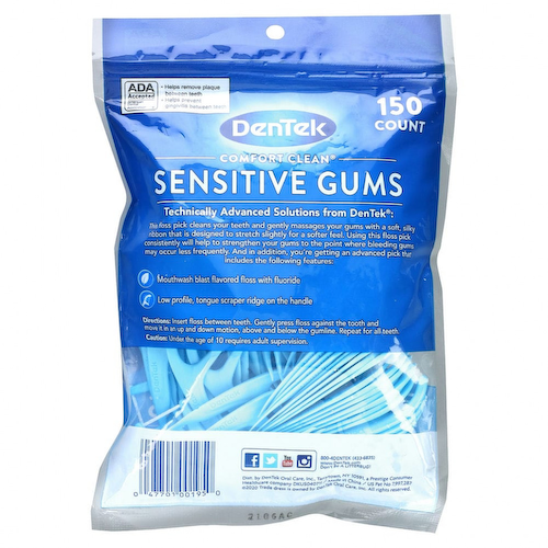 DenTek, Comfort Clean Floss, зубная нить для чувствительных десен, жидкость для полоскания рта, 150 зубной нити #1