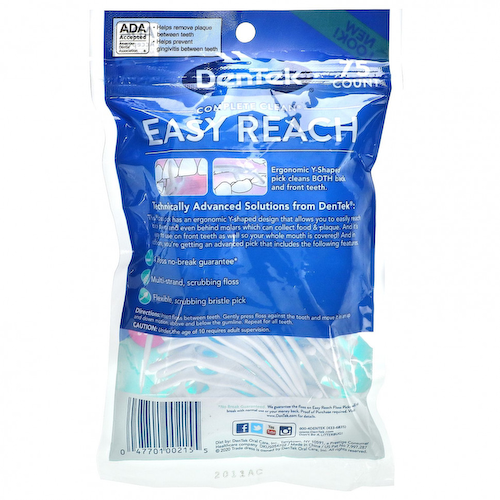DenTek, Complete Clean, легкие зубочистки, жидкость для полоскания рта, 75 зубочисток #1