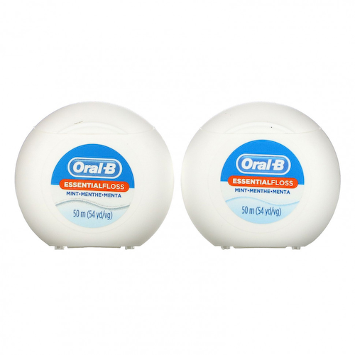 Oral-B, Essential Floss, экономичная упаковка, мята, 2 упаковки по 50 м (54,6 ярда) #1