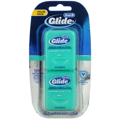 Oral-B, Glide, Pro-Health, нить Comfort Plus, мята, 2 упаковки, 43,7 ярда (40 м) каждый #1
