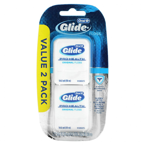 Oral-B, Glide, Pro-Health, оригинальная зубная нить, 2 Ct, 54,6 ярда (50 м) каждая #1