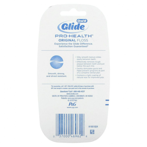Oral-B, Glide, Pro-Health, оригинальная зубная нить, 2 Ct, 54,6 ярда (50 м) каждая #1