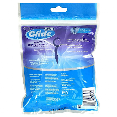 Oral-B, Glide, зубная нить-зубочистка, масло перечной мяты, 75 штук #1