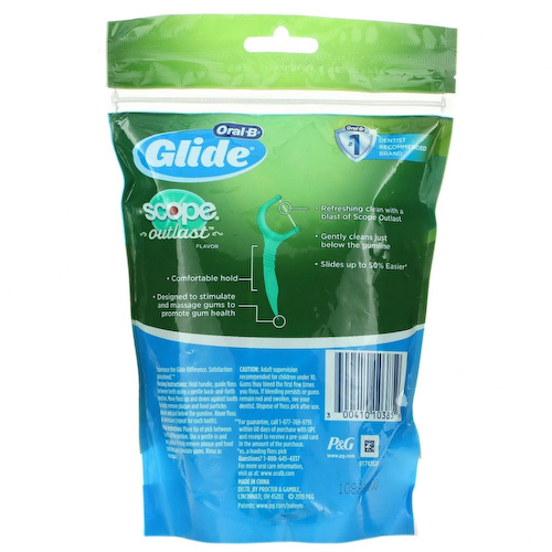 Oral-B, Glide, зубочистка, Scope Outlast, 150 зубочисток #1
