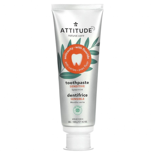 ATTITUDE, Зубная паста с фтором против кариеса, для чувствительной кожи, мята, 120 г (4,2 унции) #1