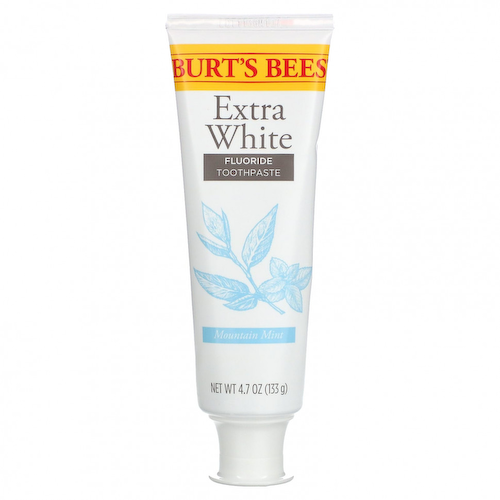 Burt's Bees, Зубная паста с фтором, экстрабелая, горная мята, 133 г (4,7 унции) #1