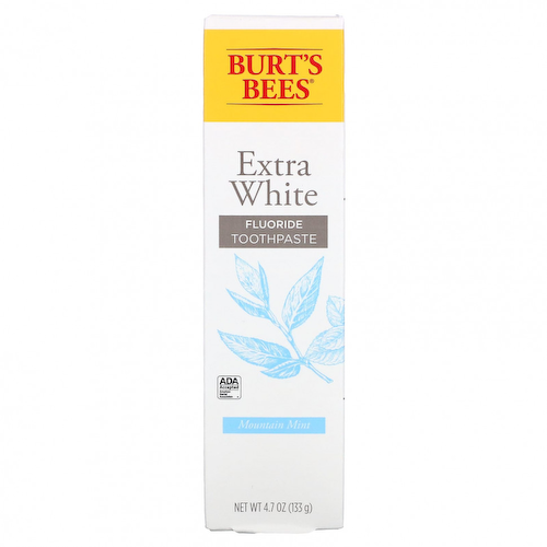 Burt's Bees, Зубная паста с фтором, экстрабелая, горная мята, 133 г (4,7 унции) #1