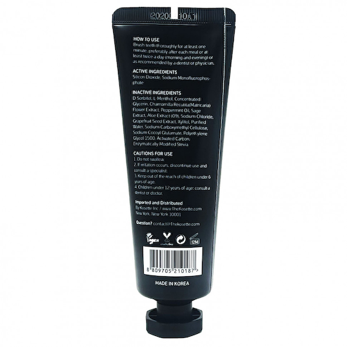 Kosette, Gray Sea Salt + Bamboo Charcoal Toothpaste, 3.5 oz (100 g) #1