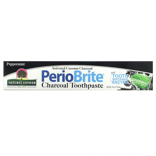 Nature's Answer, PerioBrite, зубная паста с древесным углем, перечная мята, 113,4 г (4 унции) #1