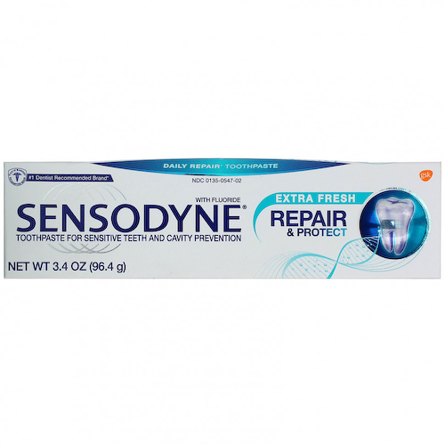 Sensodyne, Фтористая зубная паста «Восстановление и защита», экстра-свежесть, 96,4 г #1