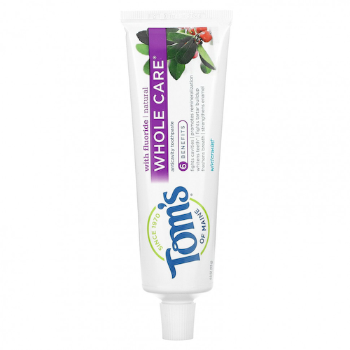 Tom's of Maine, Whole Care, натуральная зубная паста от кариеса с фтором, зимняя мята, 113 г (4 унции) #1