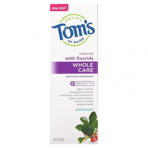 Tom's of Maine, Whole Care, натуральная зубная паста от кариеса с фтором, зимняя мята, 113 г (4 унции) #1