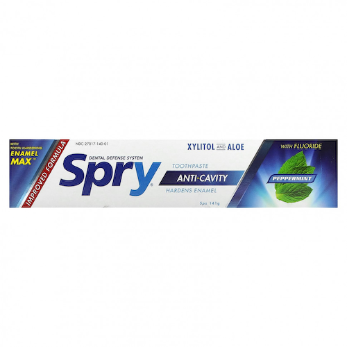 Xlear, Spry, зубная паста с фтором, против кариеса, перечная мята, 141 г (5 унций) #1